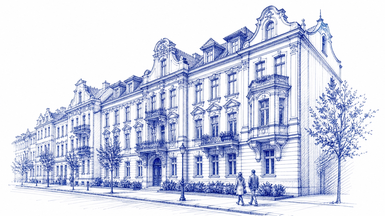 Ilustracja kamienic w Poznaniu — inwestycja w nieruchomość pod wynajem
