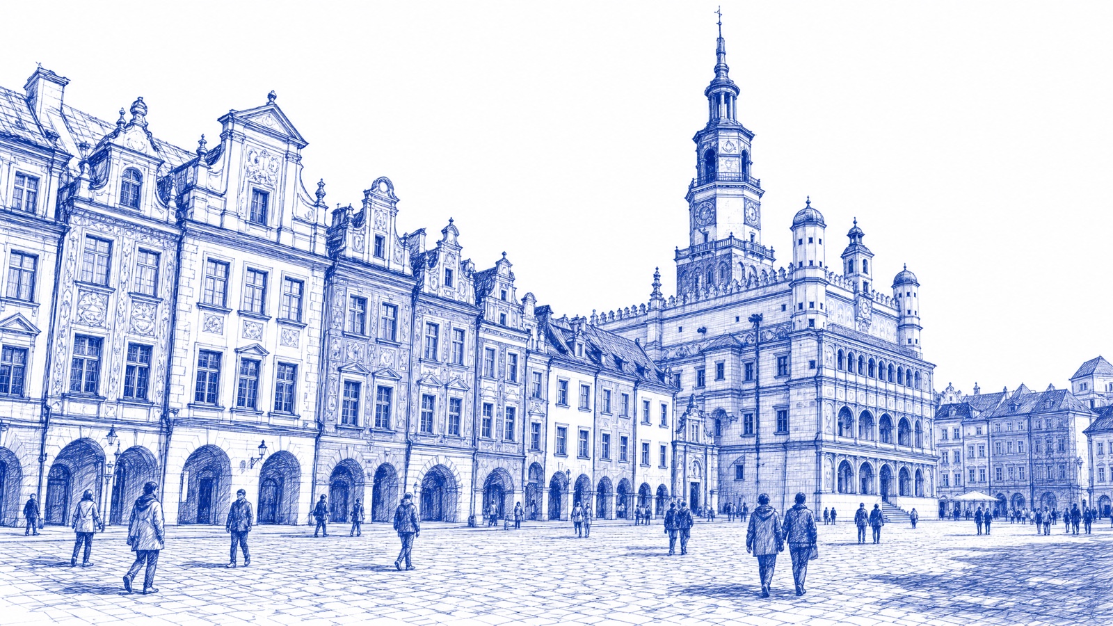 Illustration of the Old Market Square in Poznań — real-estate investment