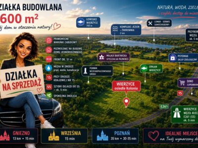 Działka budowlana 1600m² | WZ | Wierzyce | Łubowo