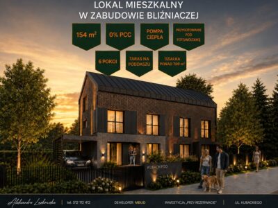 BLIŹNIAK – 154m2 – taras na dachu – 5 sypialni